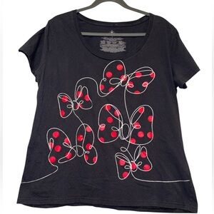 Disney Store Minnie Mouse Bow Graphic T-Shirt Black XL
